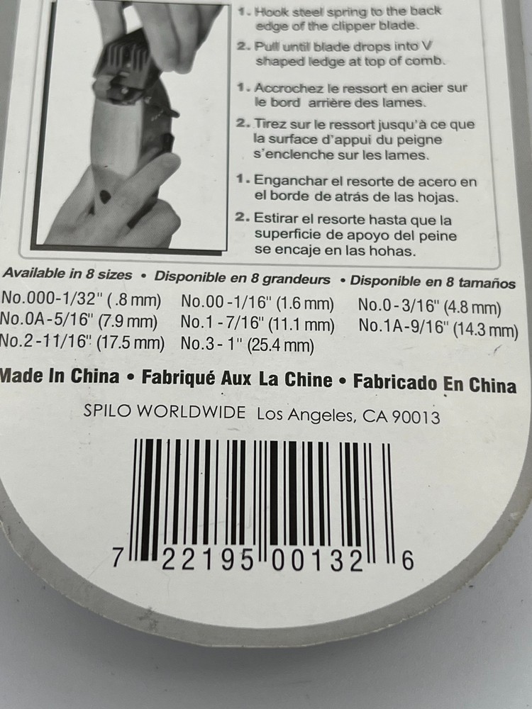 SPEED O GUIDE Universal Attachment Comb Guards Size OOO, 1/32"