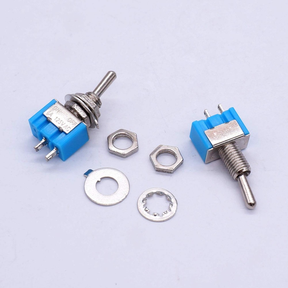 Taiss 10PCS SPST Mini Toggle Switch 2 Pin 2 Position ON/Off Miniature Toggle ...