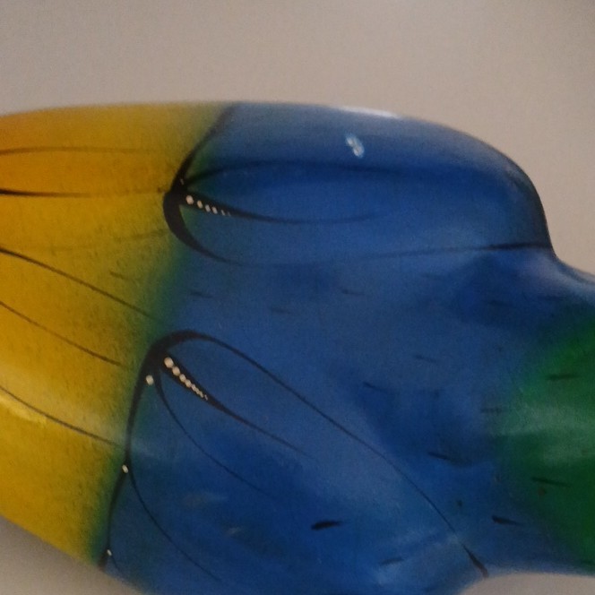 Hand-Painted Ceramic Parrot Figurine, Multicolor, Approx. 14 Inches