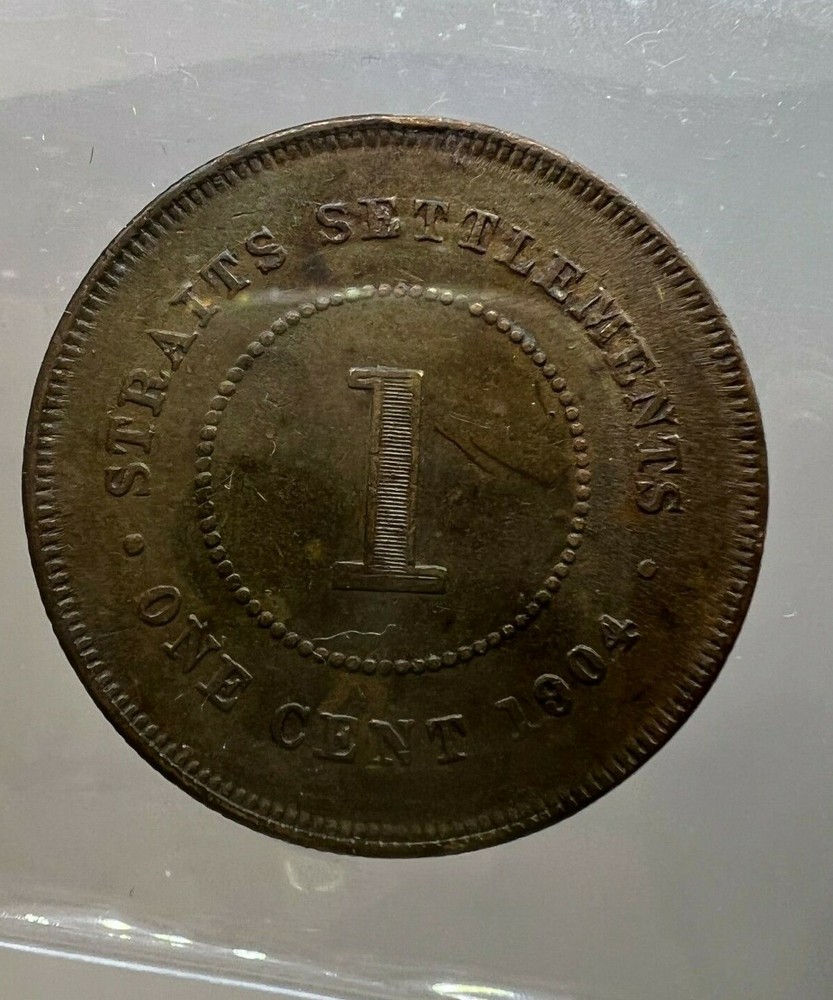 Straits Settlements 1904 Cent KM19 BRN Ch. AU