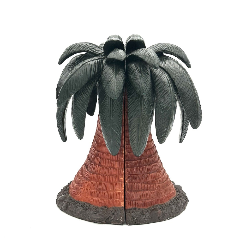 Melannco Palm Tree Bookends 7 Inch Resin
