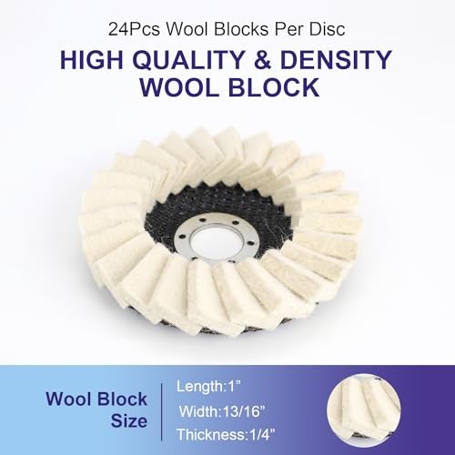 Felt Flap Disc 4-1/2" x 7/8" Arbor for Angle Grinder () - High Density 5 Pack