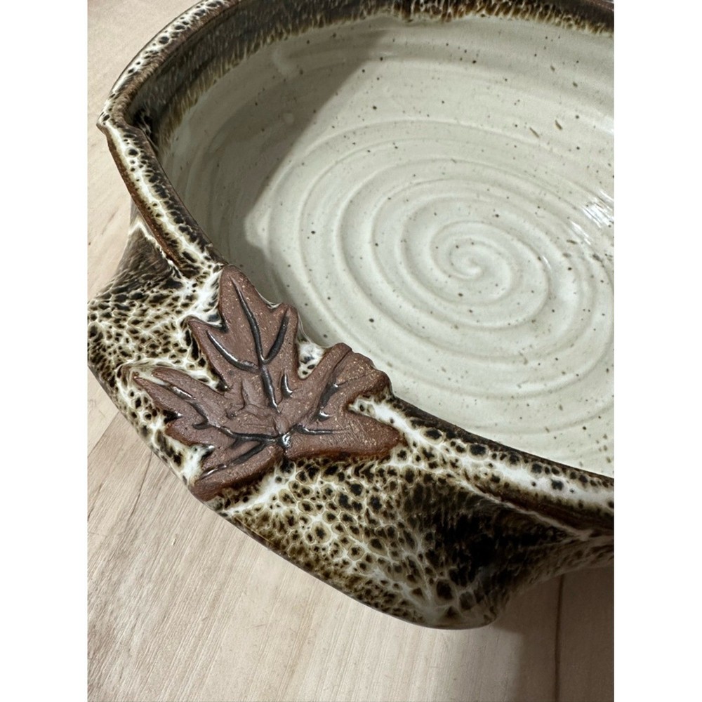 Alewine Pottery Leaf Baker Large Handthrown Ceramic Pottery Baking Dish Artisan
