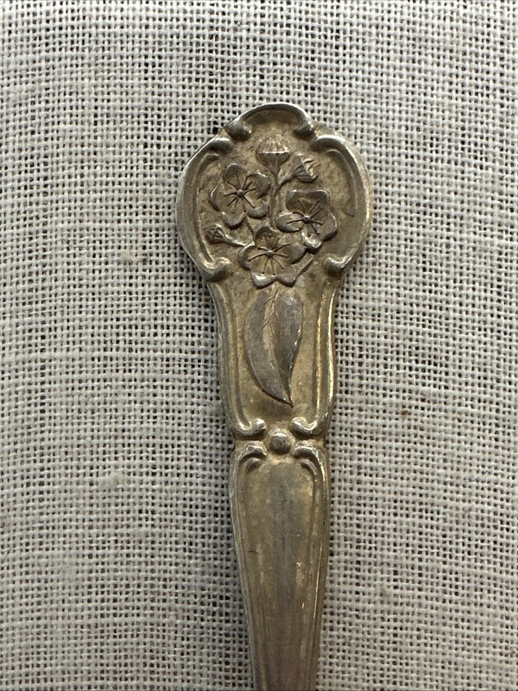Franklin Mint Sterling Silver State Flower Salt Spoon-Pennsylvania