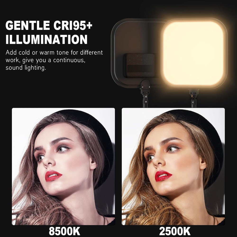 2Pack LED Video Light Kit, 15W Photography Lighting Kit, 78" Dimmable Studio Li