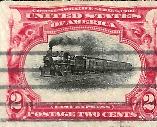Sc #295 Vignette Shift Error SUPER HIGH TRAIN 2 Cent PAN AM 1903 US 55A52