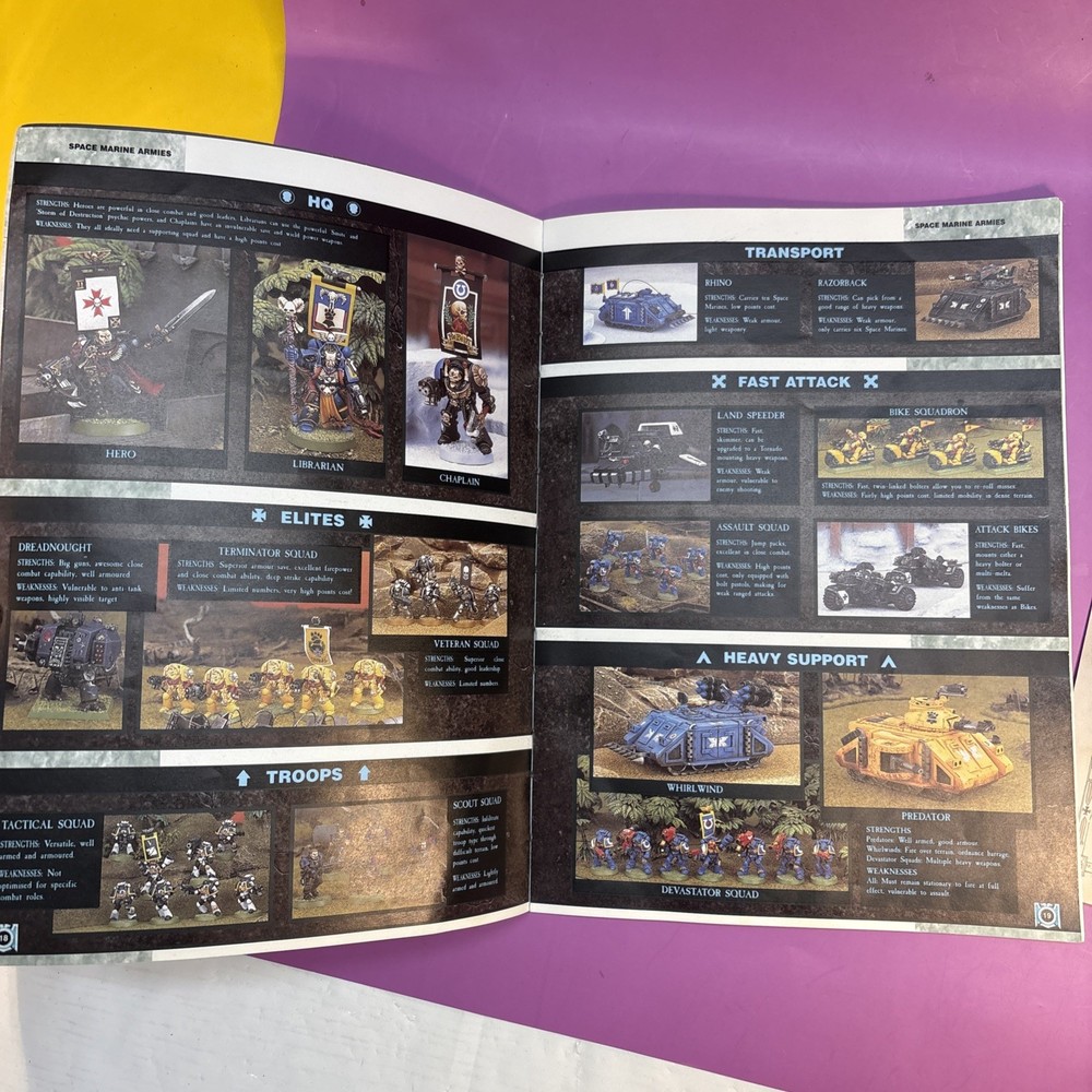 Games Workshop - Warhammer 40K - Codex - Space Marines - 1998 FREE SHIPPING