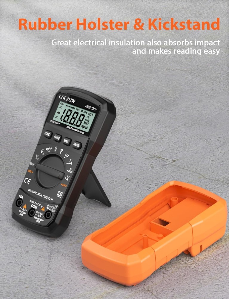 Digital Multimeter,Multimeter Tester, High Sensitivity Voltmeter Black