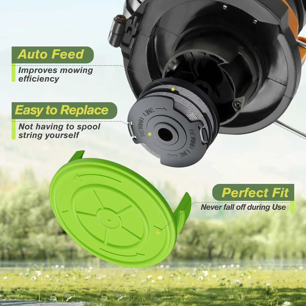 8 Pack Weed Wacker String Fit for Greenworks String Trimmer, 0.065"-18Ft Dual St