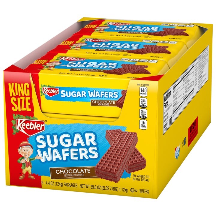 Keebler King Size Chocolate Sugar Wafers Value Pack Bundle, 4.4 OZ, 9 PACK