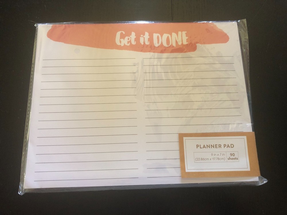 Made for Retail "Get It Done" Planner Pad ~ 90 Sheets ~ 9" x 7" NIP