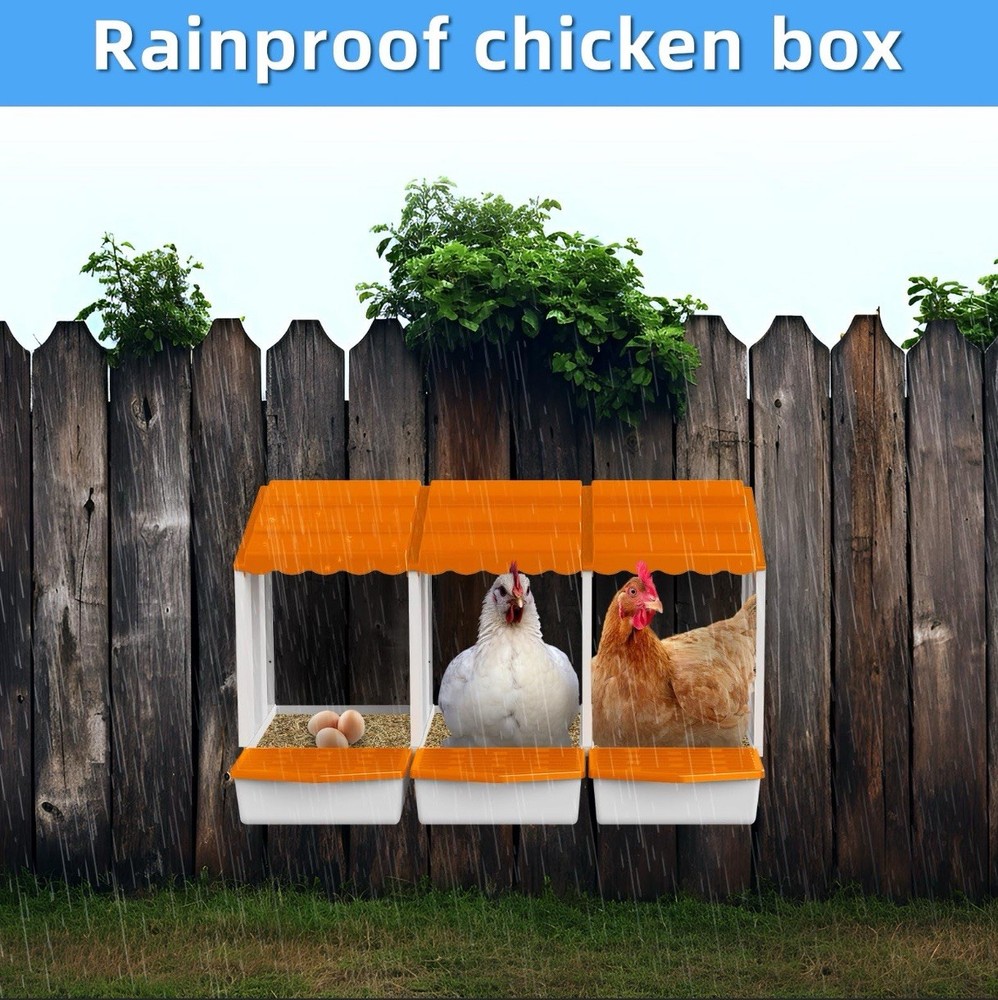 3 Compartment Roll Out Chicken Nesting Box with Plastic Basket Egg Nest Box