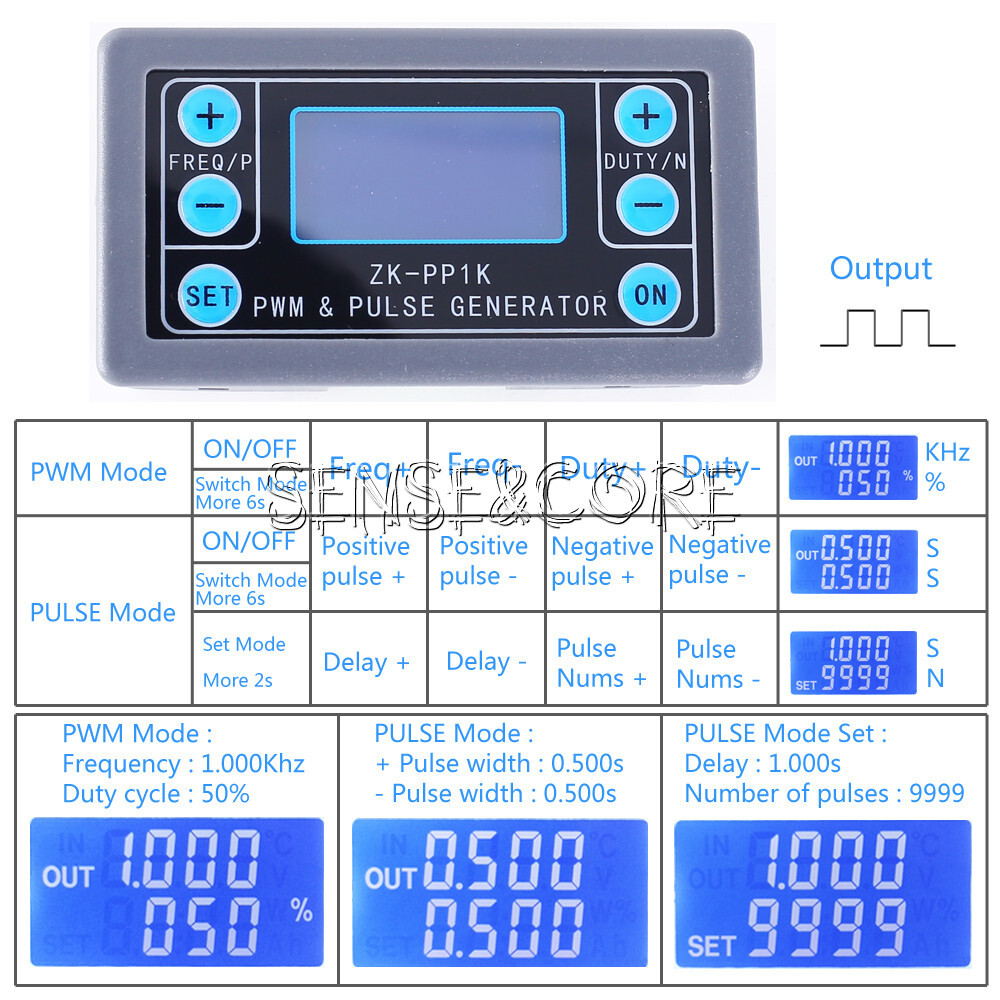 PWM Pulse Frequency Duty Cycle Adjustable Digital Module Square Wave Generator-