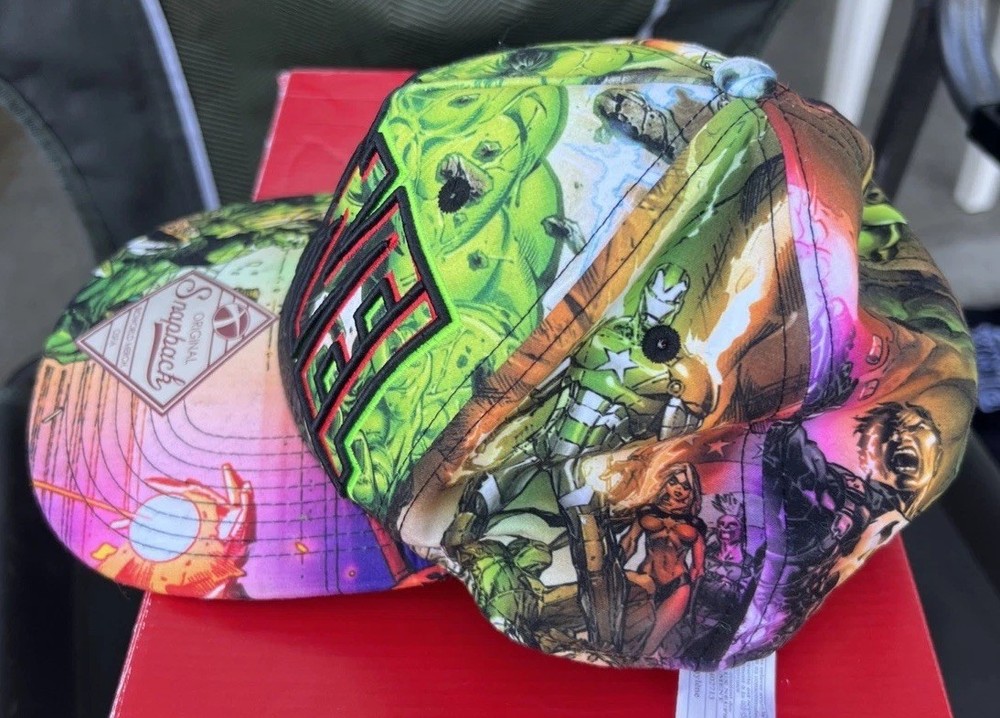 Hulk Ironman Marvel Original SnapBack Baseball Cap Hat One Size Fits most