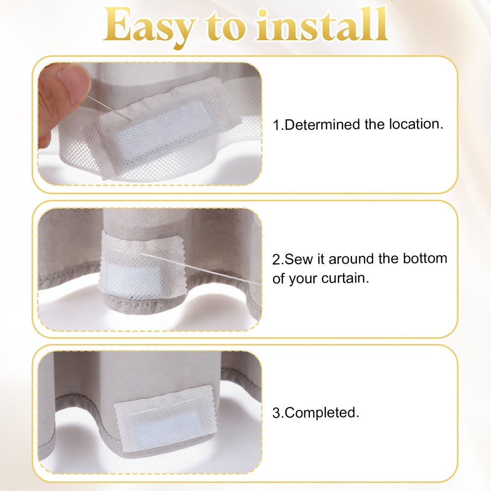 32Pcs Covered Drapery Weights, 12g Iron Curtain Bottom Weights, White
