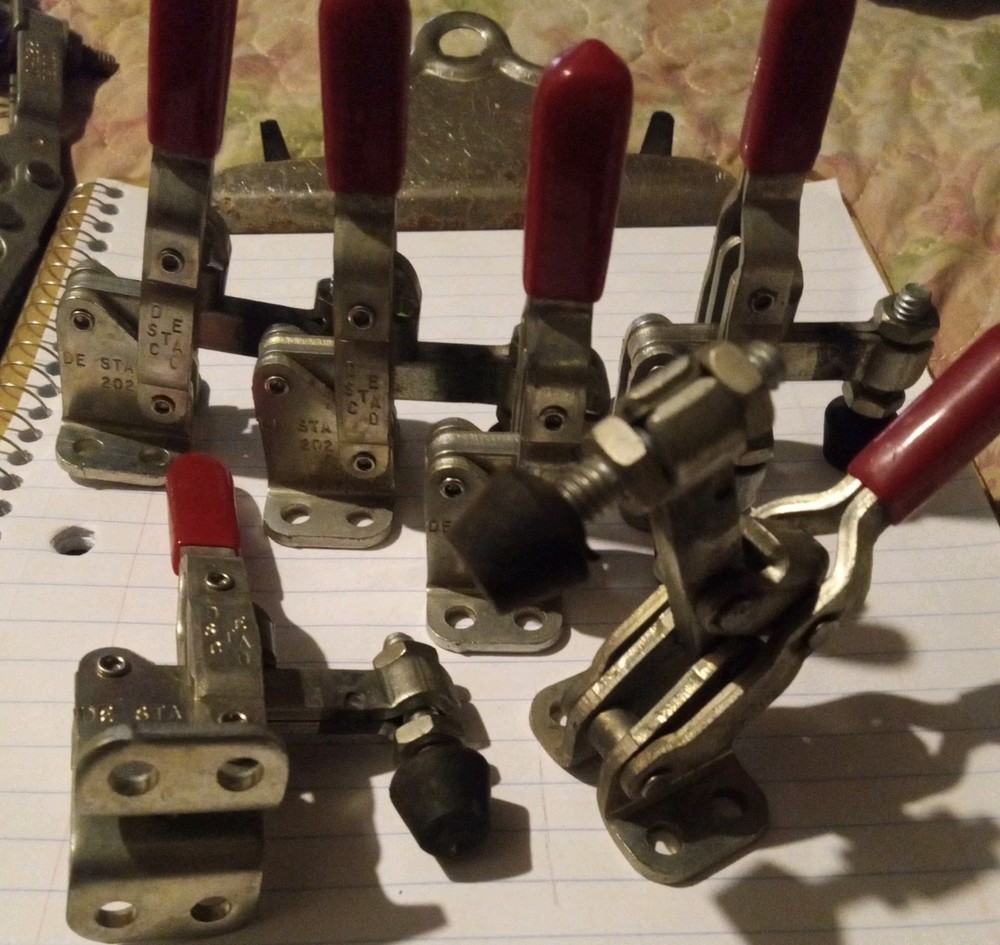 DE-STA-CO. No.202 VERTICAL HANDLE TOGGLE CLAMPS,exc. condition