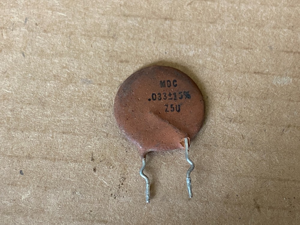 Vintage 1970s MDC Ceramic Disc .033 uf Tone Capacitor TESTED
