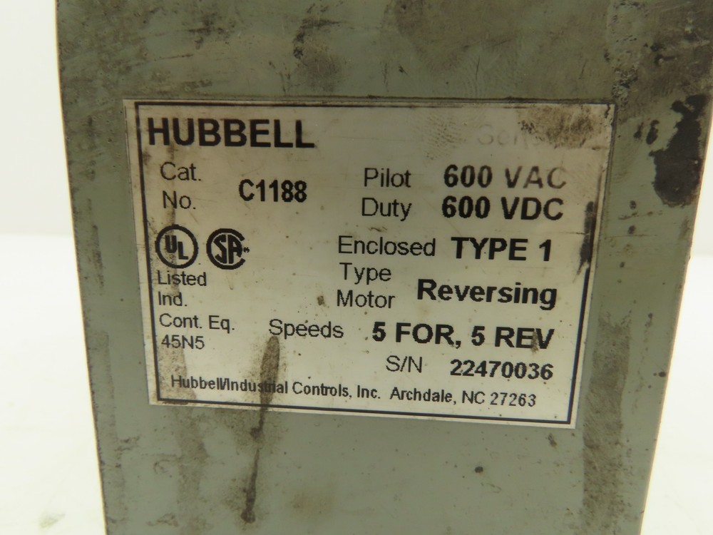 Hubbell C1188 Master Switch Enclosure Cover Series A