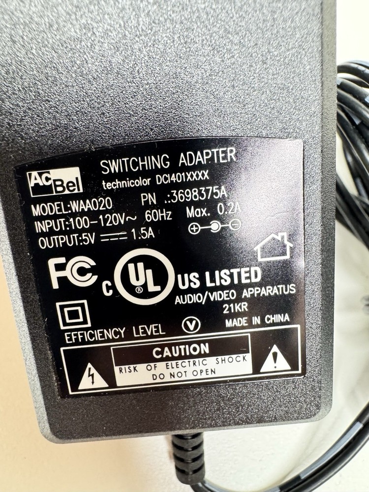 Technicolor DCI401TWC2 Digital Cable TV Box w/ Power Adapter Tested
