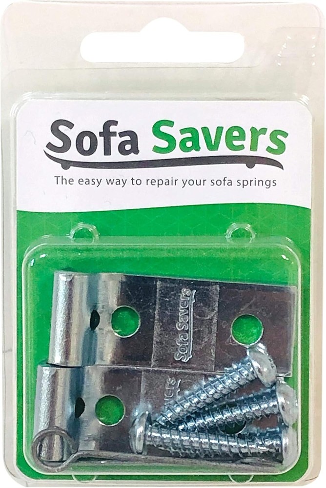 Sofa Zig Zag Spring Repair Brackets (2 Pack) Quantity: 2 Kits, Black