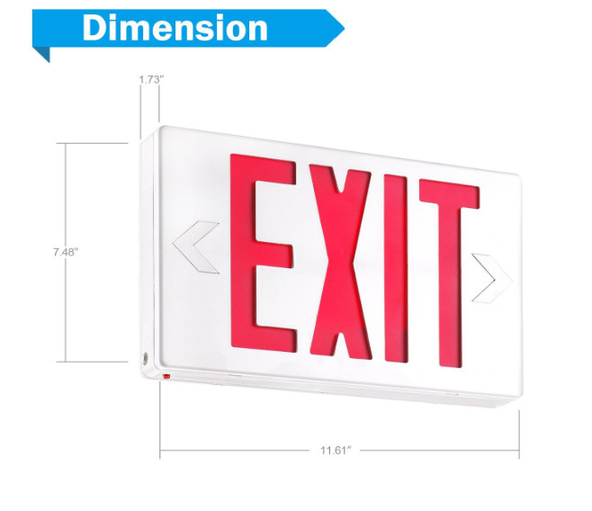 6 Packs Led Red Exit Sign & Emergency Exit Lights with Battery Backup Set.
