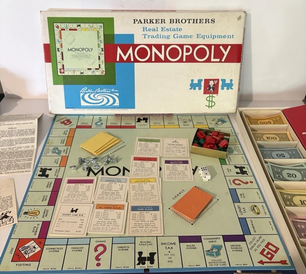 Vintage 1961 Monopoly Board Game Complete