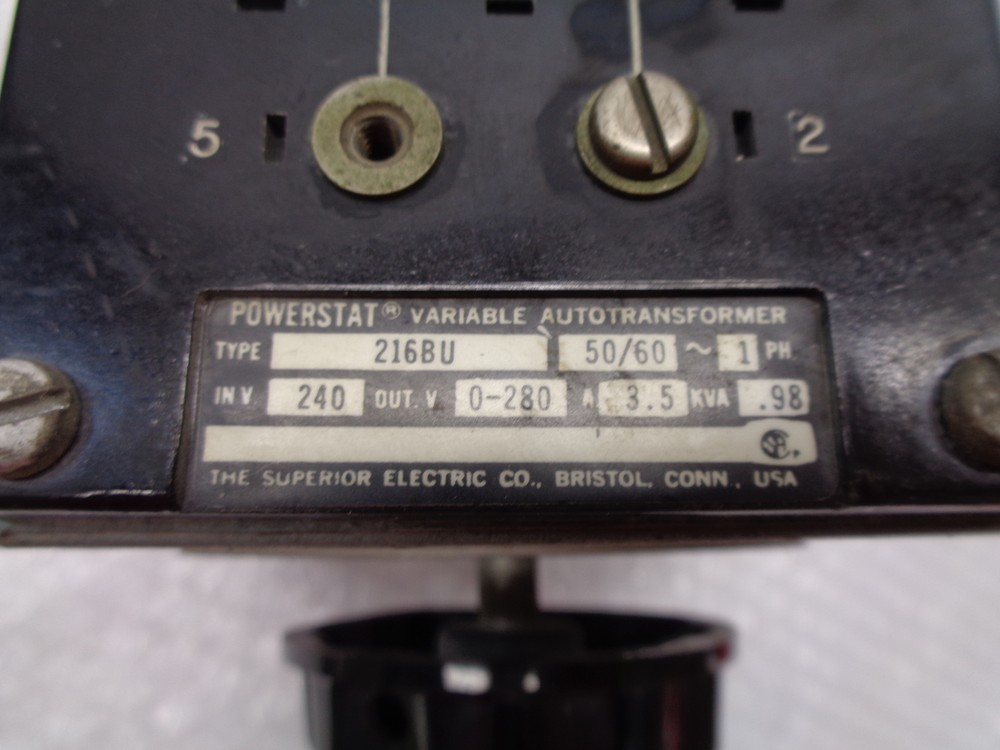 POWERSTAT 216BU VARIABLE AUTOTRANSFORMER UNMP
