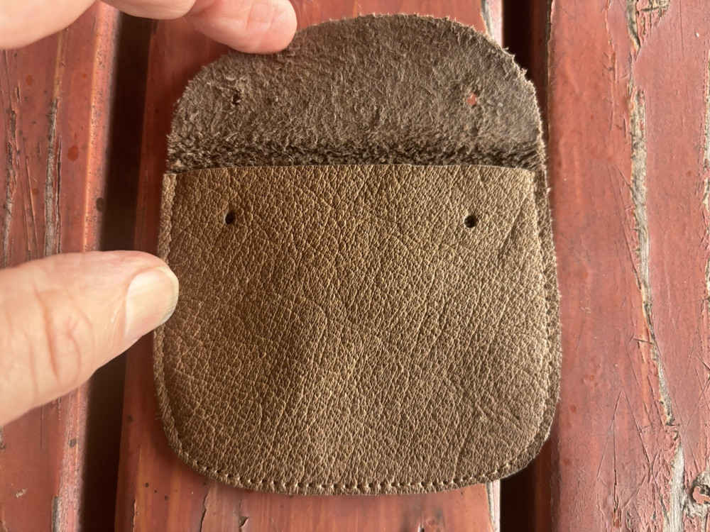 Original German WWII Tan Leather Case for Identification Tag