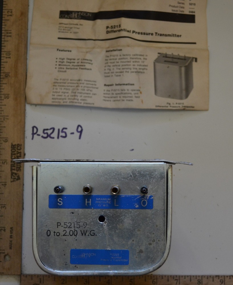 Johnson Controls P-5215-9 Differential Pressure Transmitter