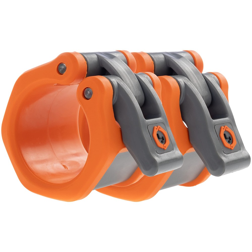 Olympic Barbell Collars 50mm / 2  Secure Locking System Orange"