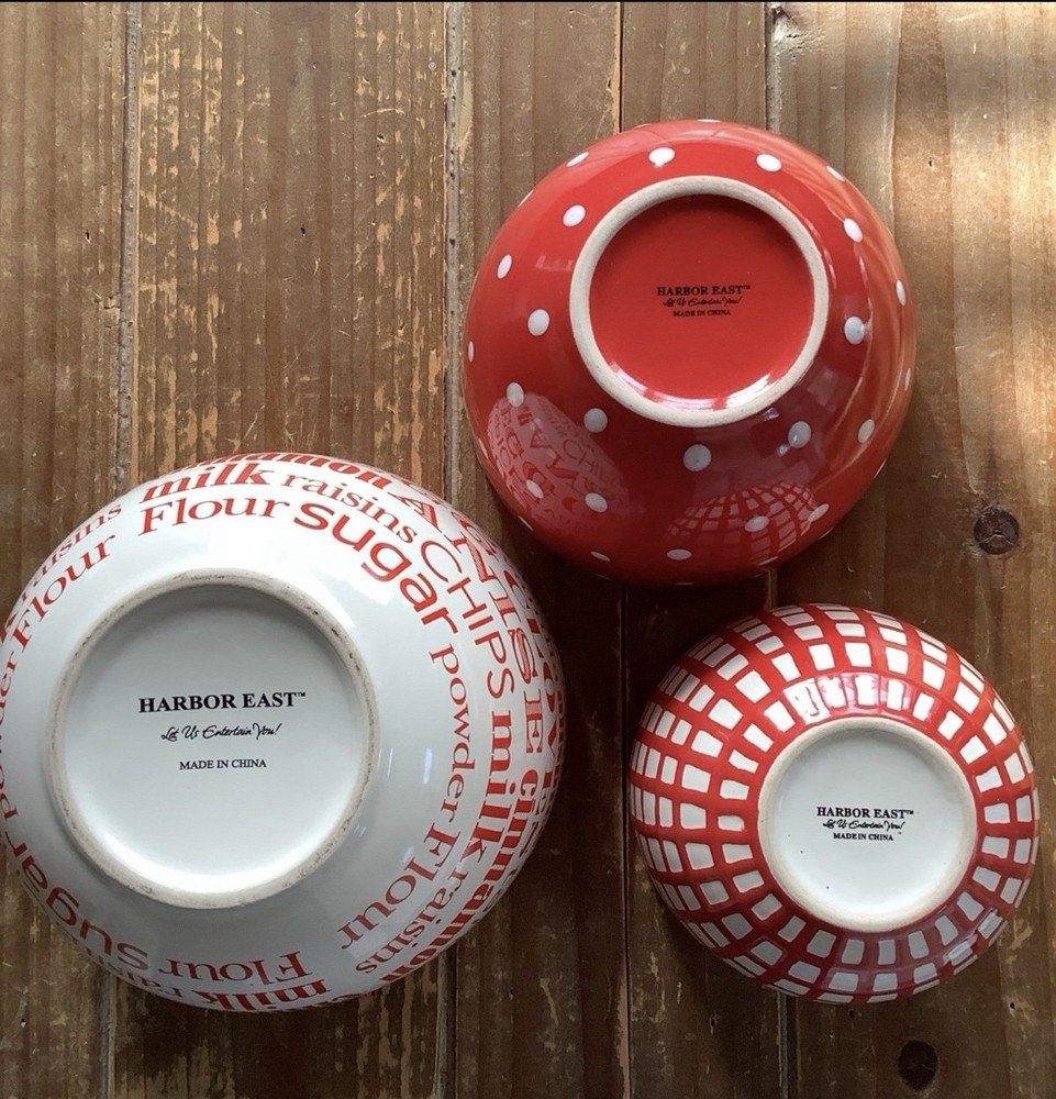 Red Mixing Bowl Set