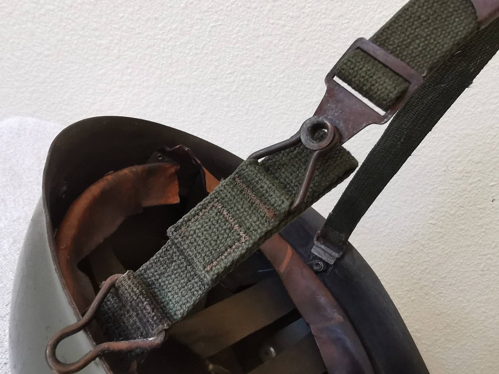 Vintage 1945-1955 Post War Austrian Sergeant Helmet Liner with Strap
