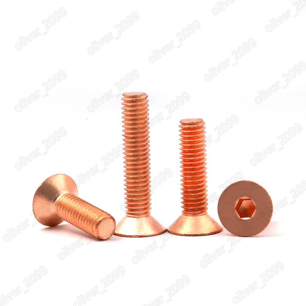 99.9% Pure Copper Hex Socket Bolts Countersunk Flat Head Screw M2/M3/M4/M5/M6/M8