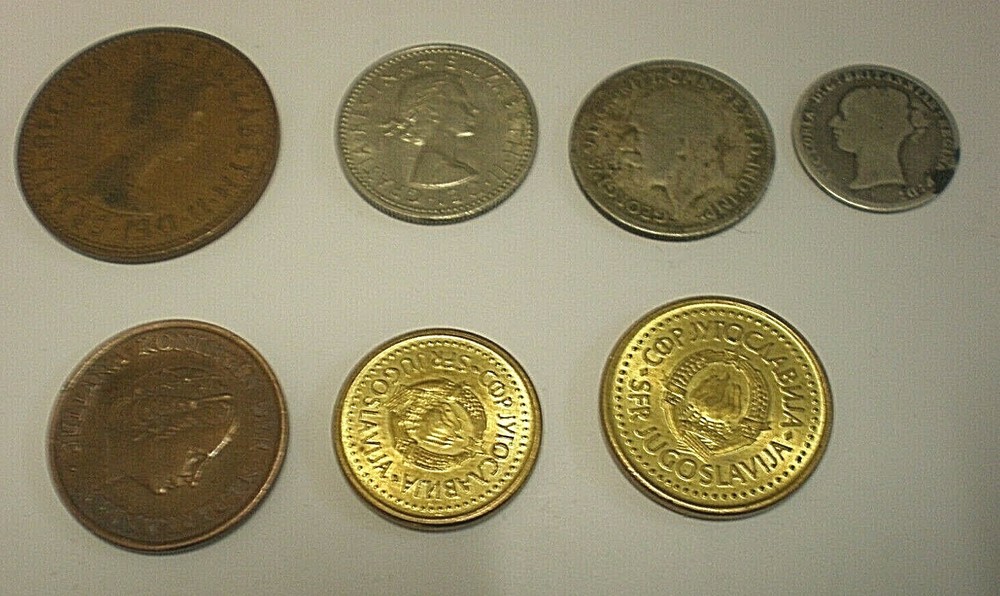 10 Mixed Coins incl 1883 Silver 3d & 1929 Silver 6d (E-GR)
