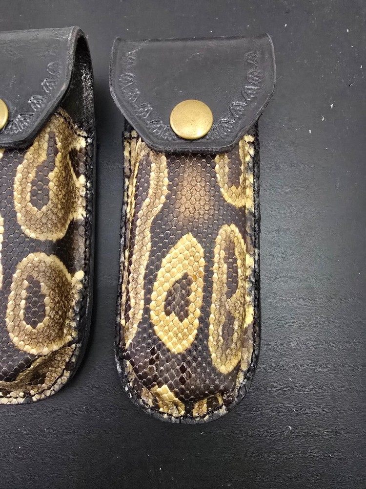 Buck 110 Leather knife sheath Ball Python, case 6265 New Handmade Sheath