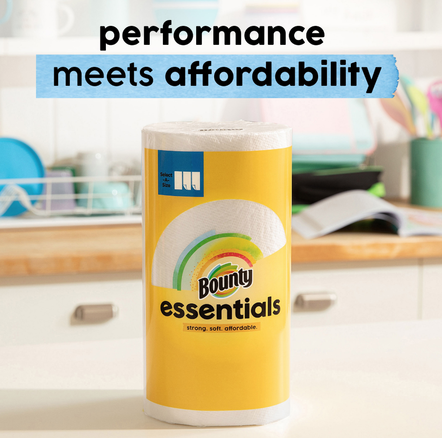 Bounty Essentials Select-A-Size Paper Towels - 12 Big Rolls = 16 Regular