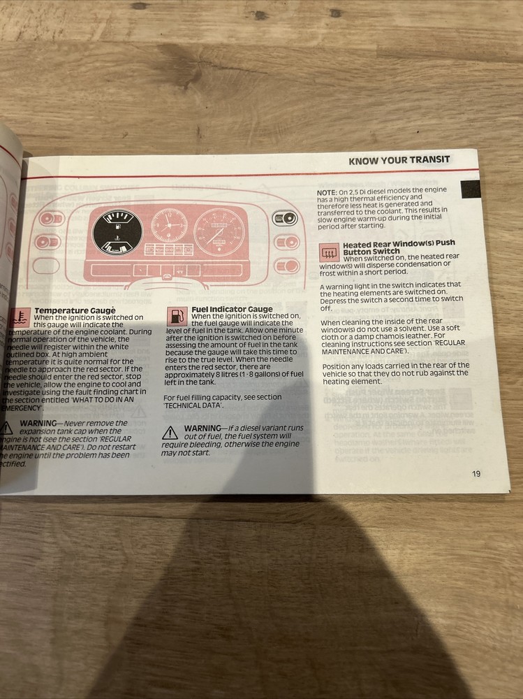 Ford Transit Operator Manual - October 1985 - 3rd Edition.