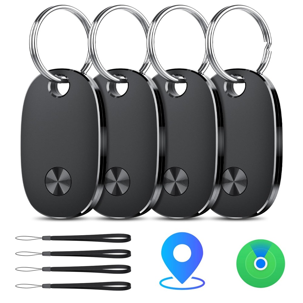 Tracker Tags-4 Pack, Bluetooth Tracker Works with Apple Find My APP (iOS Only...