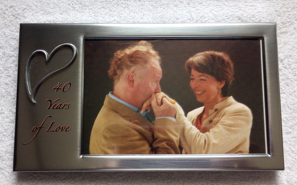 40th Wedding Anniversary Silver Frame by Cathedral Art NIP