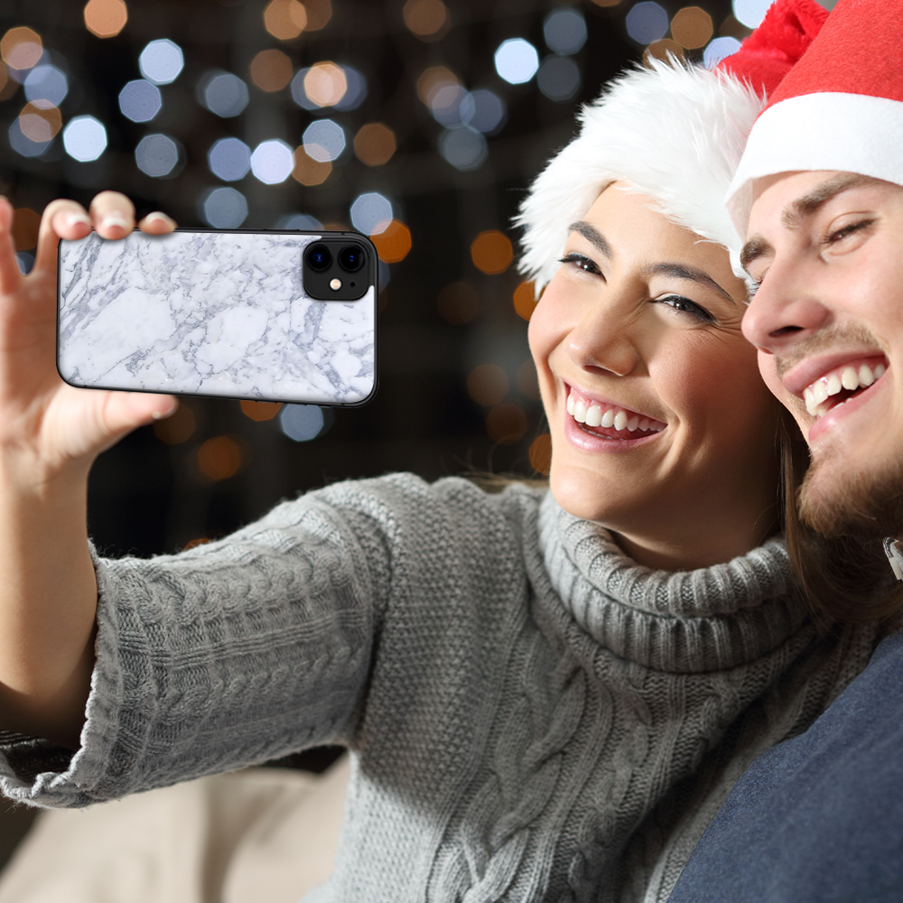 Skins Decal Wrap for Apple iPhone 11 - Grey White Standard Marble
