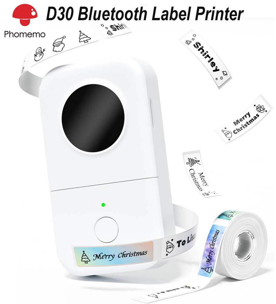 Phomemo D30 Label Maker Machine Bluetooth Thermal Mini Label Printer Sticker Lot