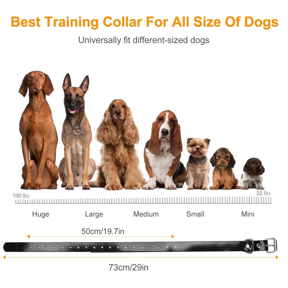 Dog Shock Training Collar Rechargeable Remote Control Waterproof 1640FT No Bark