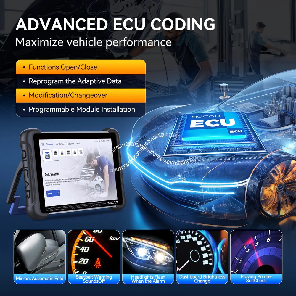 MUCAR 892BT ECU Coding Scanner Auto Diagnostic Tool Active Test Car Key Program