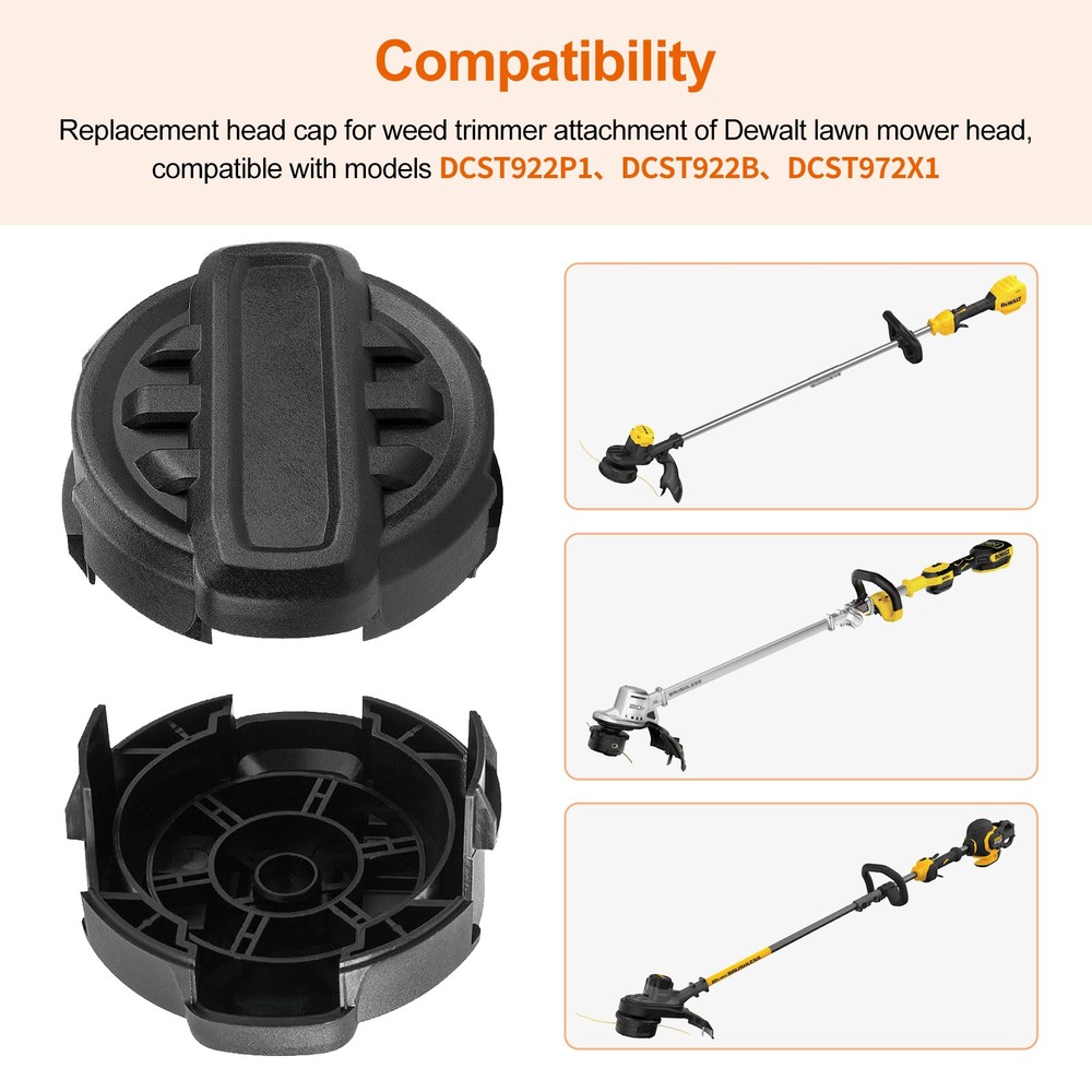 2PCS Head Cap Cover Replacement for Dewalt Quickfeed String Trimmer DCST972X1 US