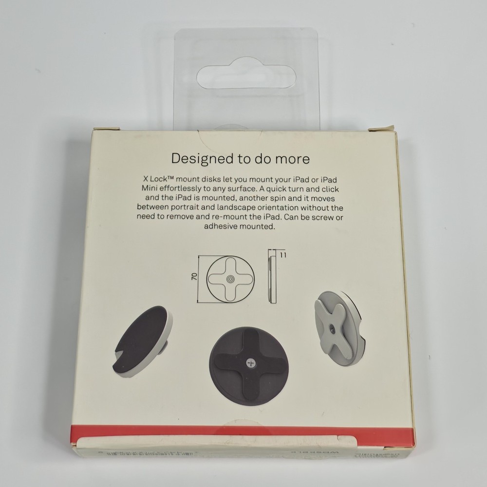 Tether Tools Proper X Lock Wall Mount Disk WDSKBLK for iPad Cases Black NIB