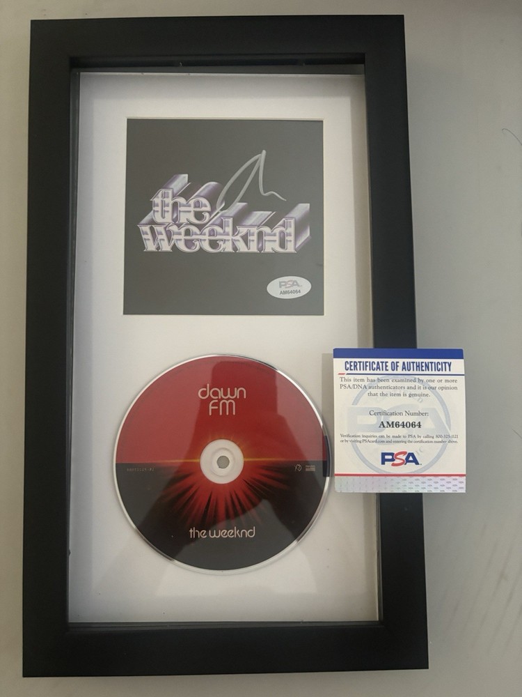 THE WEEKND DAWN FM SIGNED AUTOGRAPH FRAMED CD DISPLAY PSA COA RAP