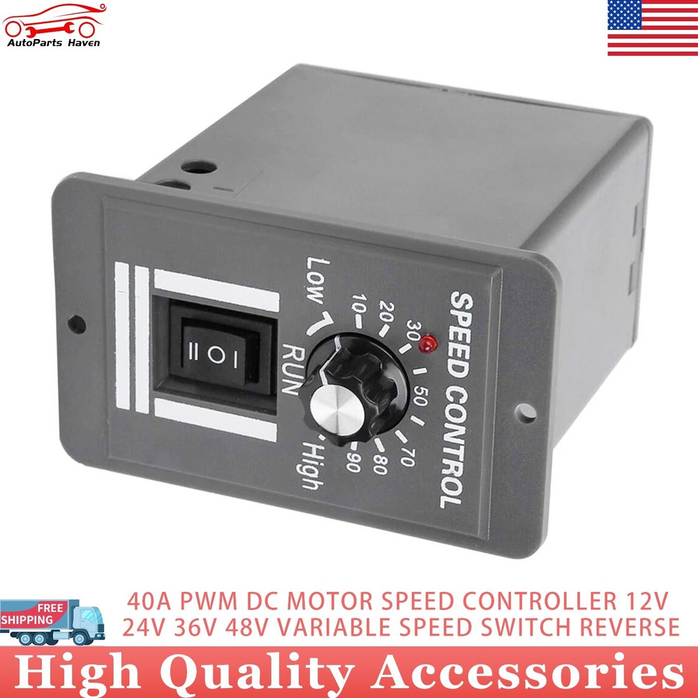 NEW PWM DC Motor Speed Controller 12V 24V 36V 48V Variable Speed Switch Reverse