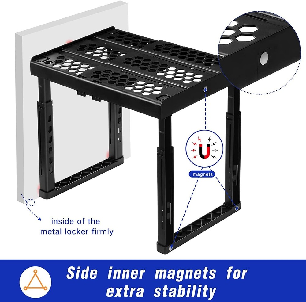 Locker Organizer Shelf, Adjustable Width and Height, Ideal for School, Office...