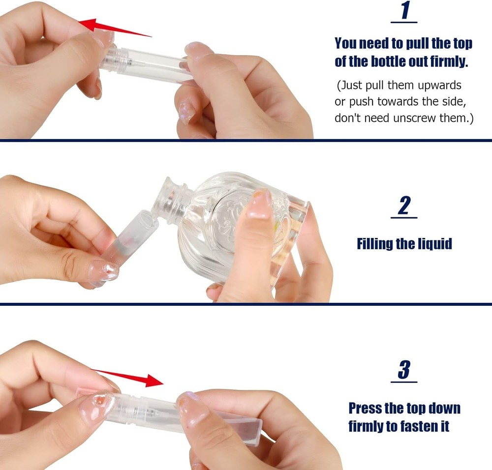 10 Pack Mini Spray Bottles - 5ml Refillable Clear Perfume Atomizer for Travel