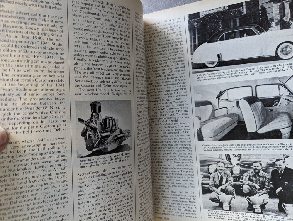 1941 Studebaker Article Commander & President Car Collector Magazine